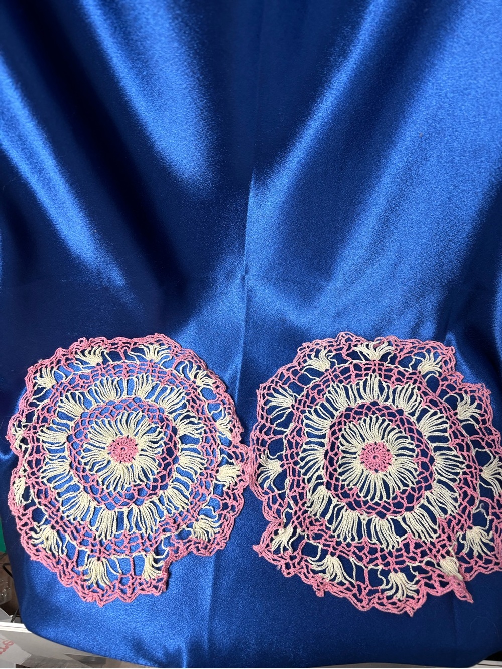 Pink and Cream Crochet Doilies - Home Accents Decor